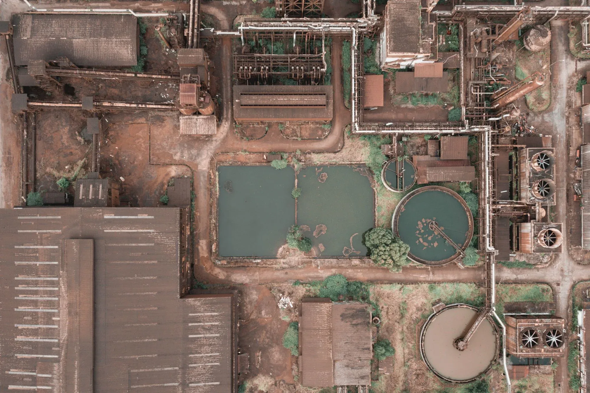 Industrial Facility Drone Inspection photographed from an aerial drone perspective