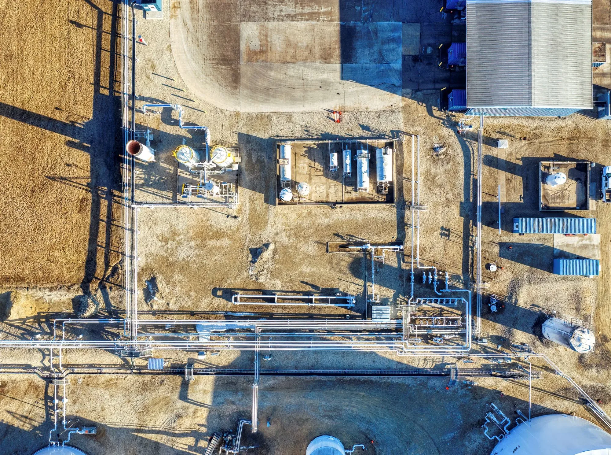 Industrial Facility Drone Inspection photographed from an aerial drone perspective